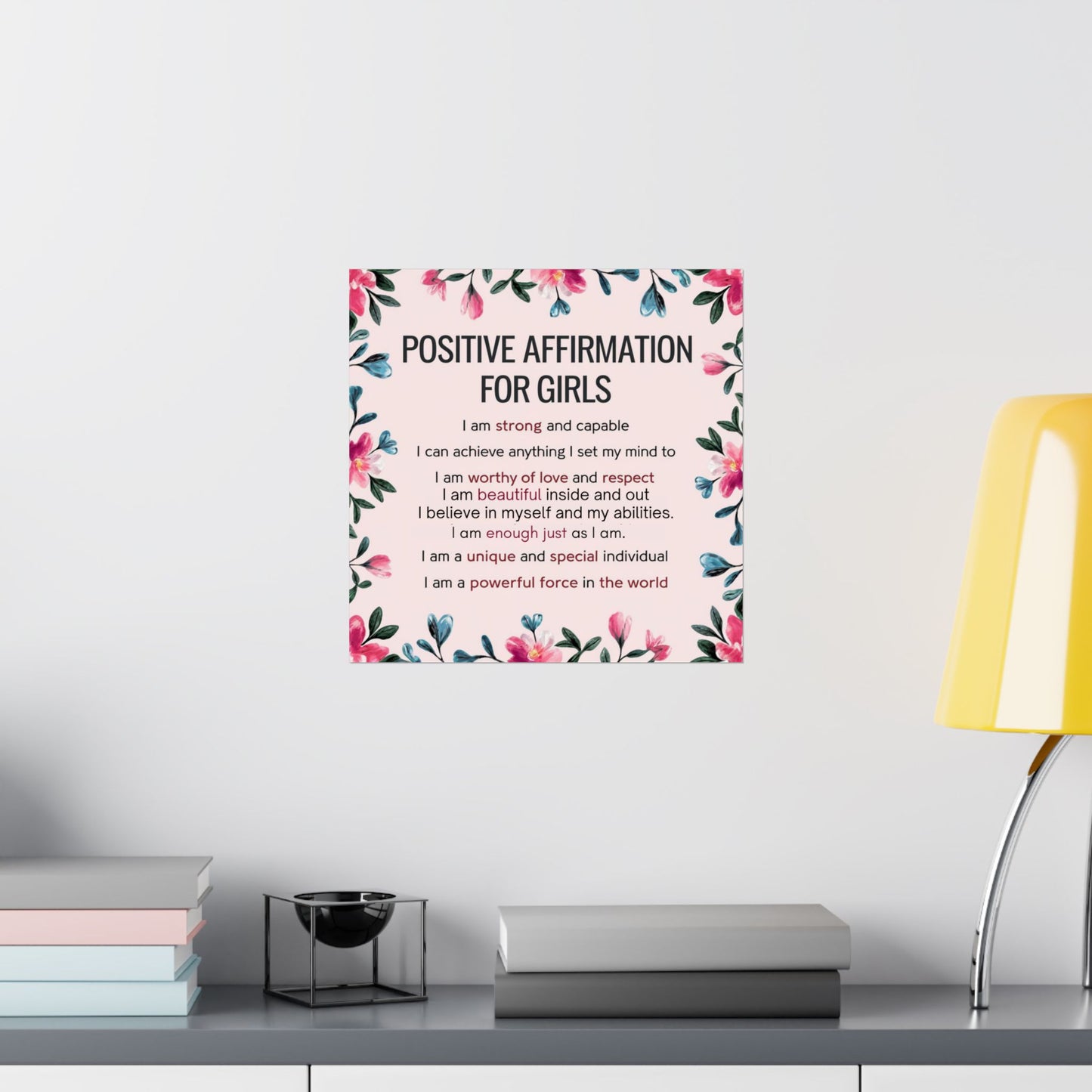 Positive Affirmation Poster for Girls